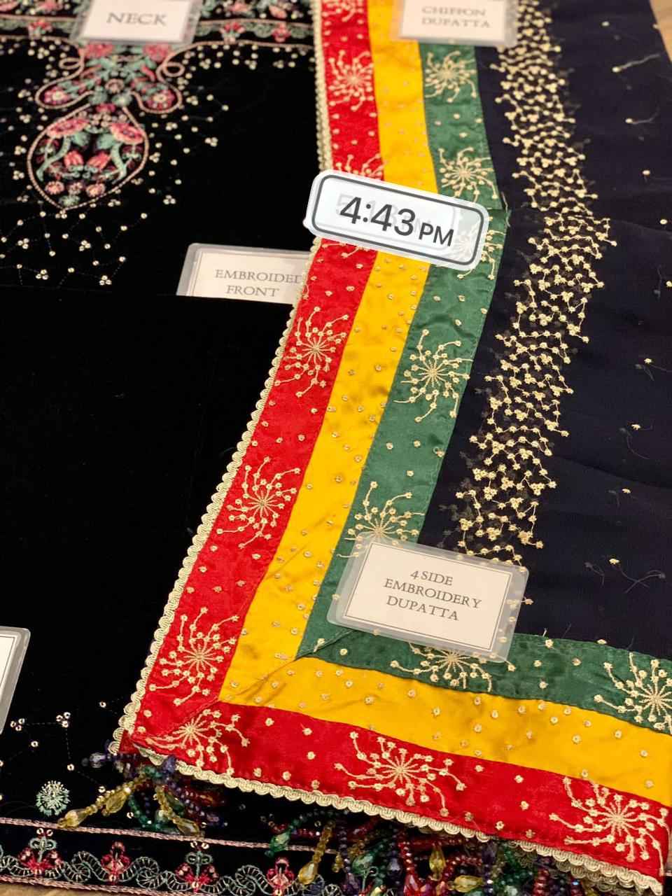 Chiffon Velvet 3Pc Suit  Jazmin velvet luxury wedding Collection