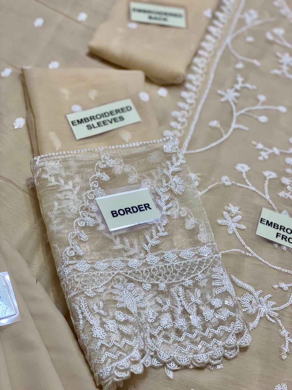 Chiffon 3Pc Suit With Malai Crap Trouser