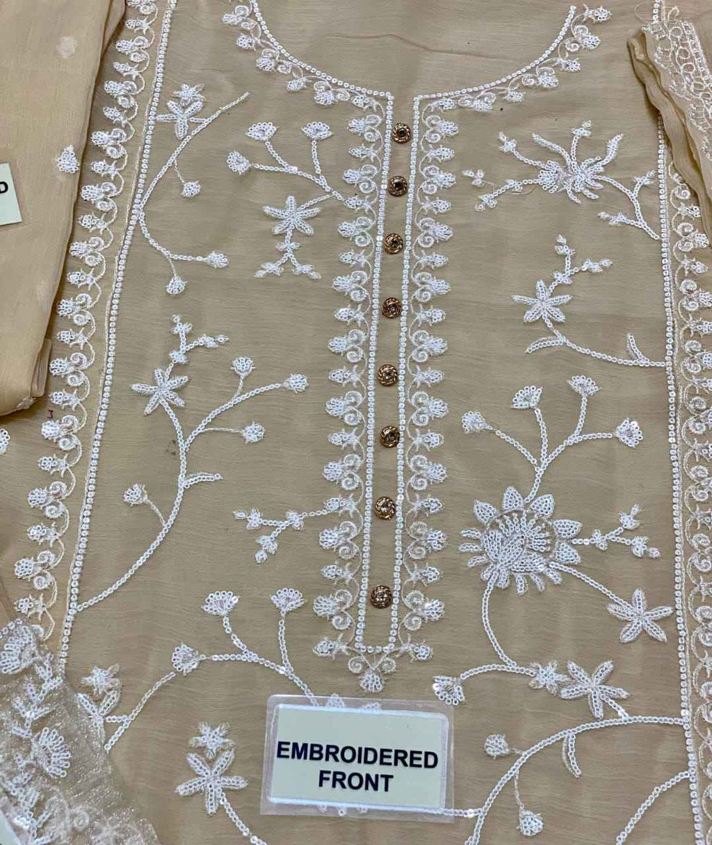 Chiffon 3Pc Suit With Malai Crap Trouser