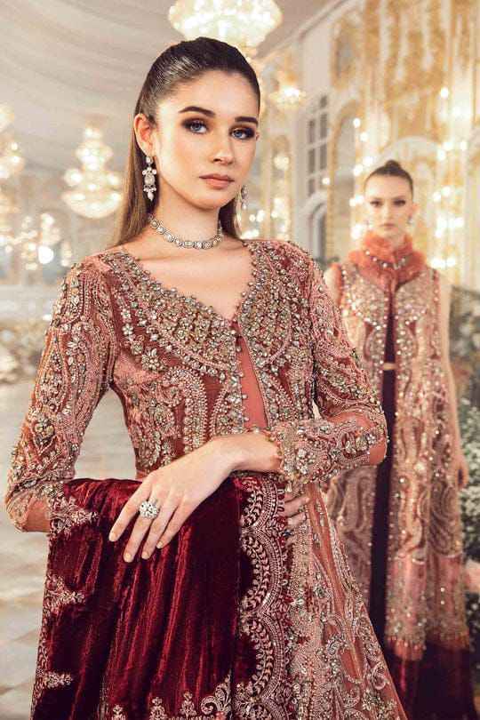 Sleeves Heavy Embroidery With Hand Work 3 Pc Suit Maria B
