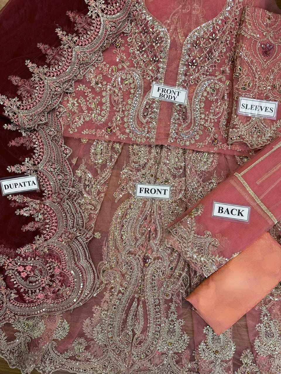 Sleeves Heavy Embroidery With Hand Work 3 Pc Suit Maria B