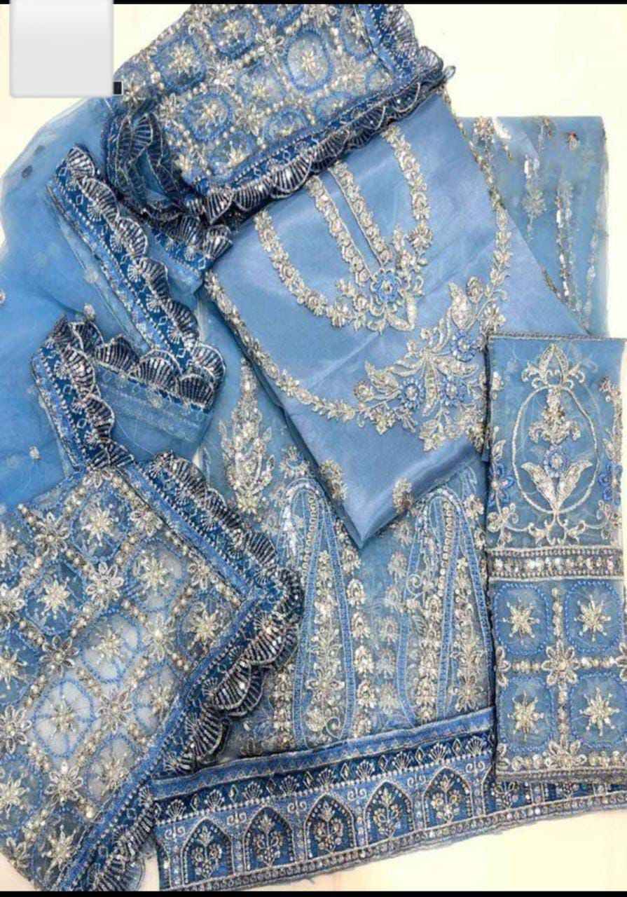 Afrozeh Fully Embroidered Mexi Unstiched