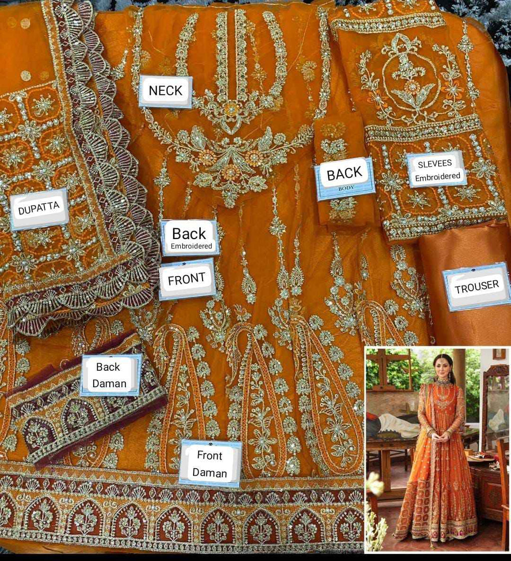 Afrozeh Fully Embroidered Mexi Unstiched