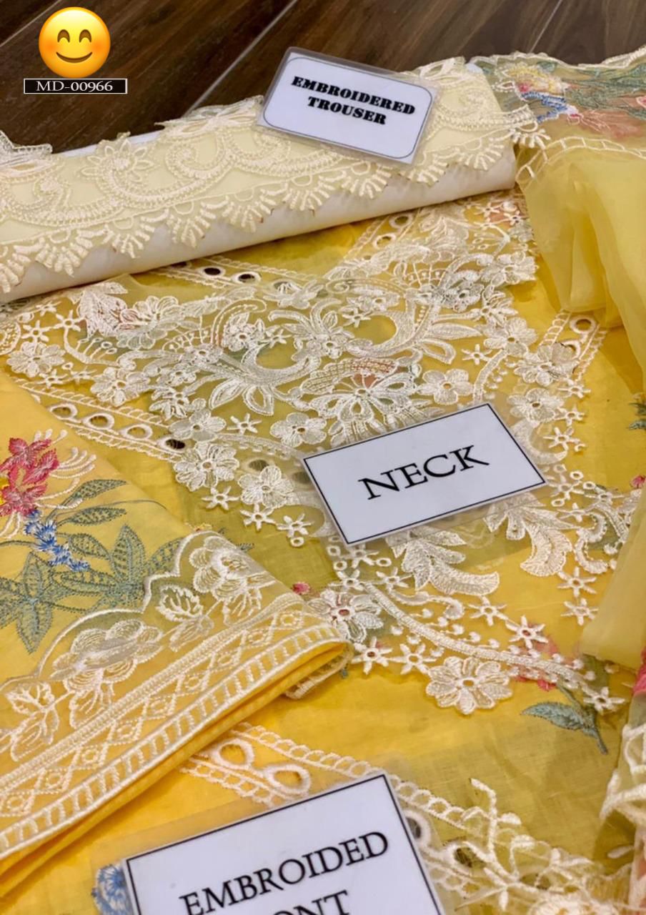 Crimson Embroidered Chickenkari Suit with Organza Dupatta