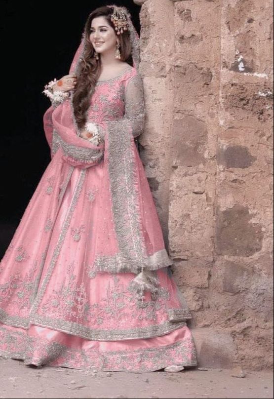 Kashee Heavy Embroidered Bridal Maxi with Satin Silk Trouser