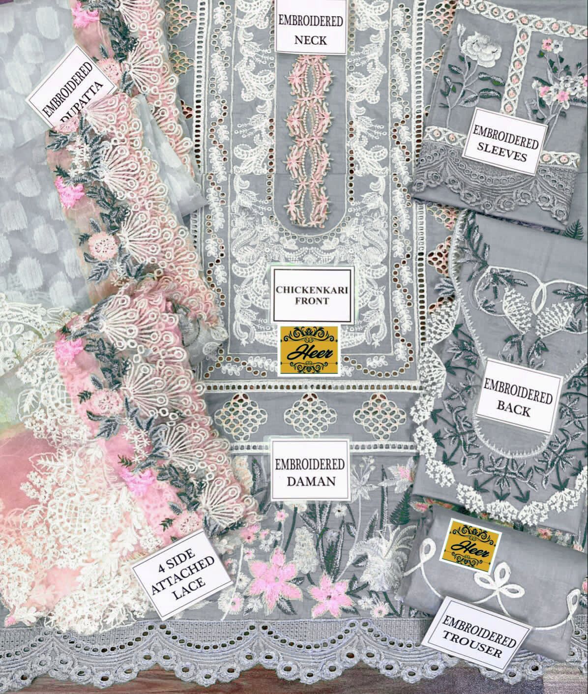 Crimson Chikankari Lawn Suit with Heavy Embroidered Jacquard Dupatta