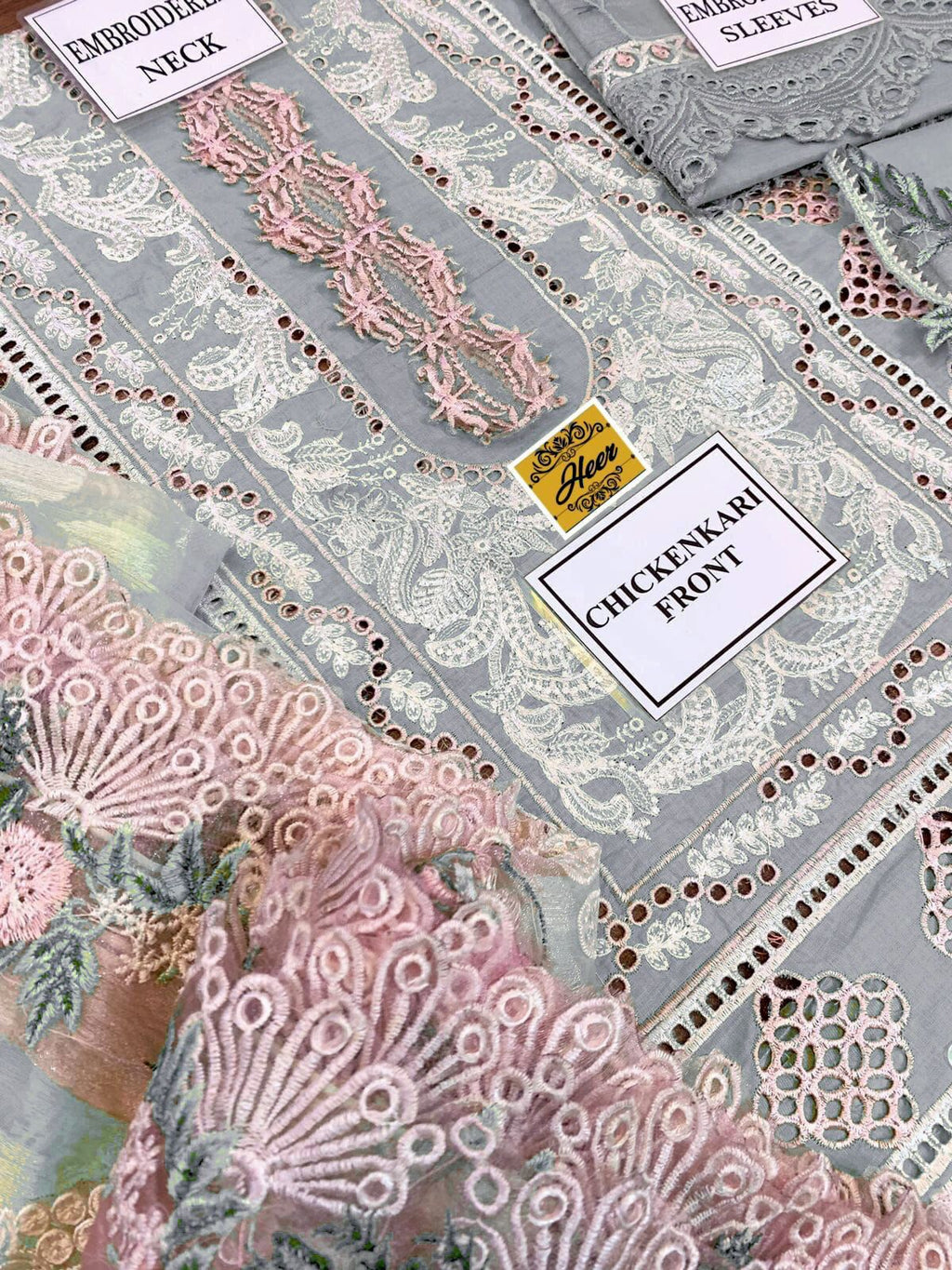 Crimson Chikankari Lawn Suit with Heavy Embroidered Jacquard Dupatta