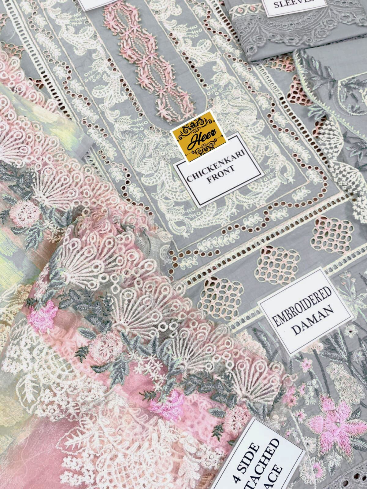 Crimson Chikankari Lawn Suit with Heavy Embroidered Jacquard Dupatta