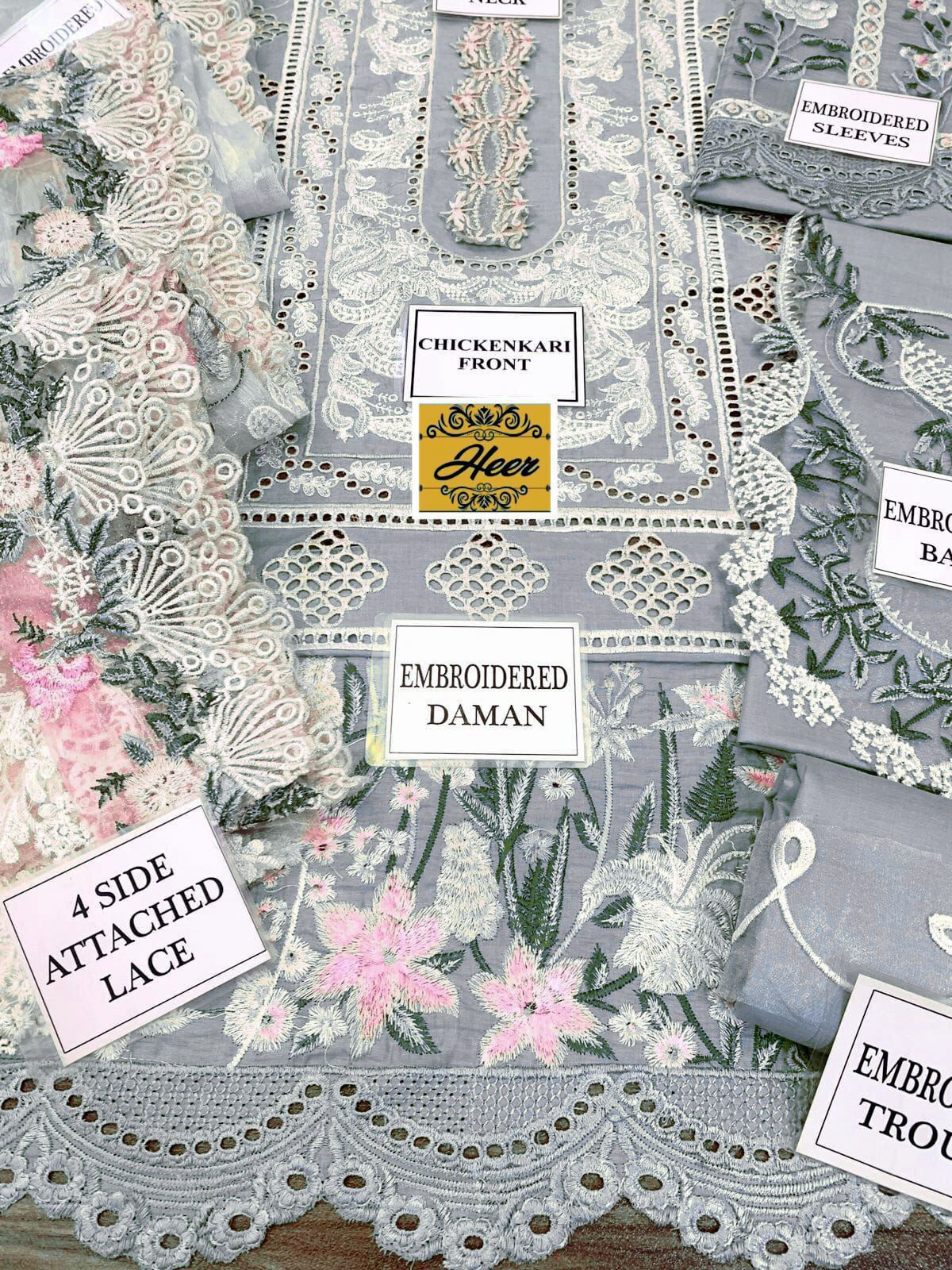 Crimson Chikankari Lawn Suit with Heavy Embroidered Jacquard Dupatta