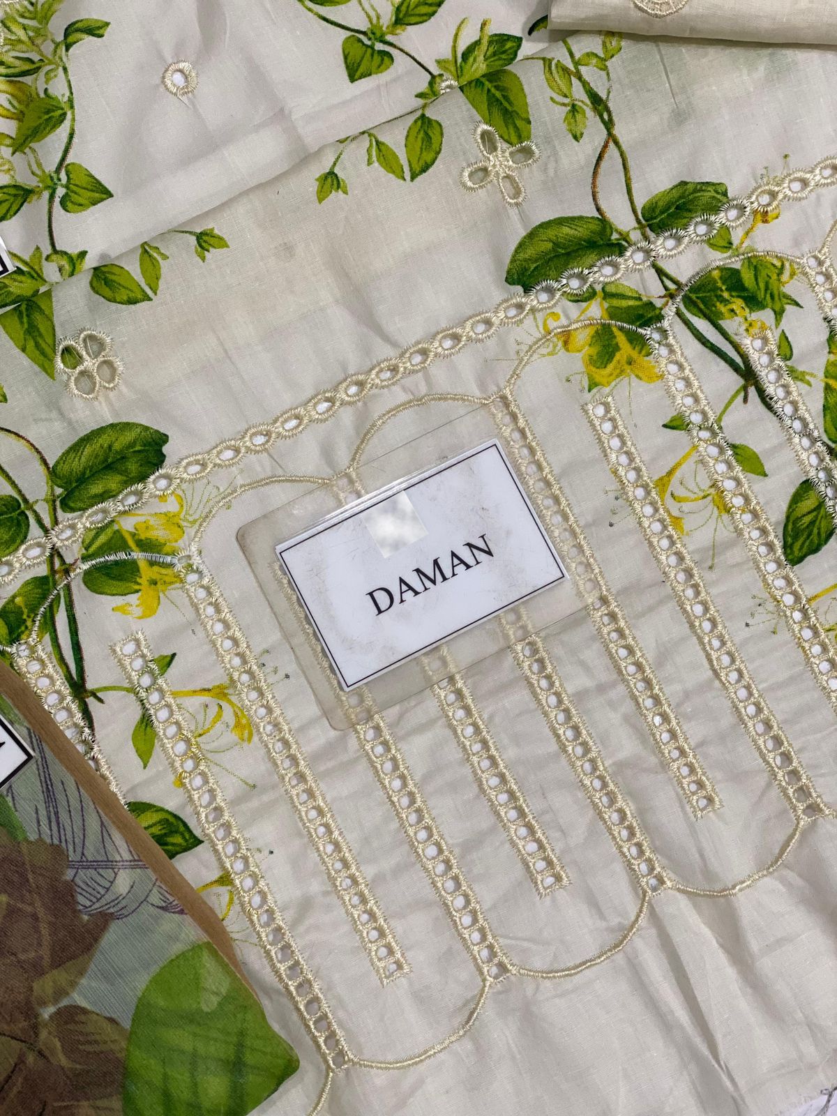 Crimson Schiffli Embroidered Lawn Suit with Printed Chiffon