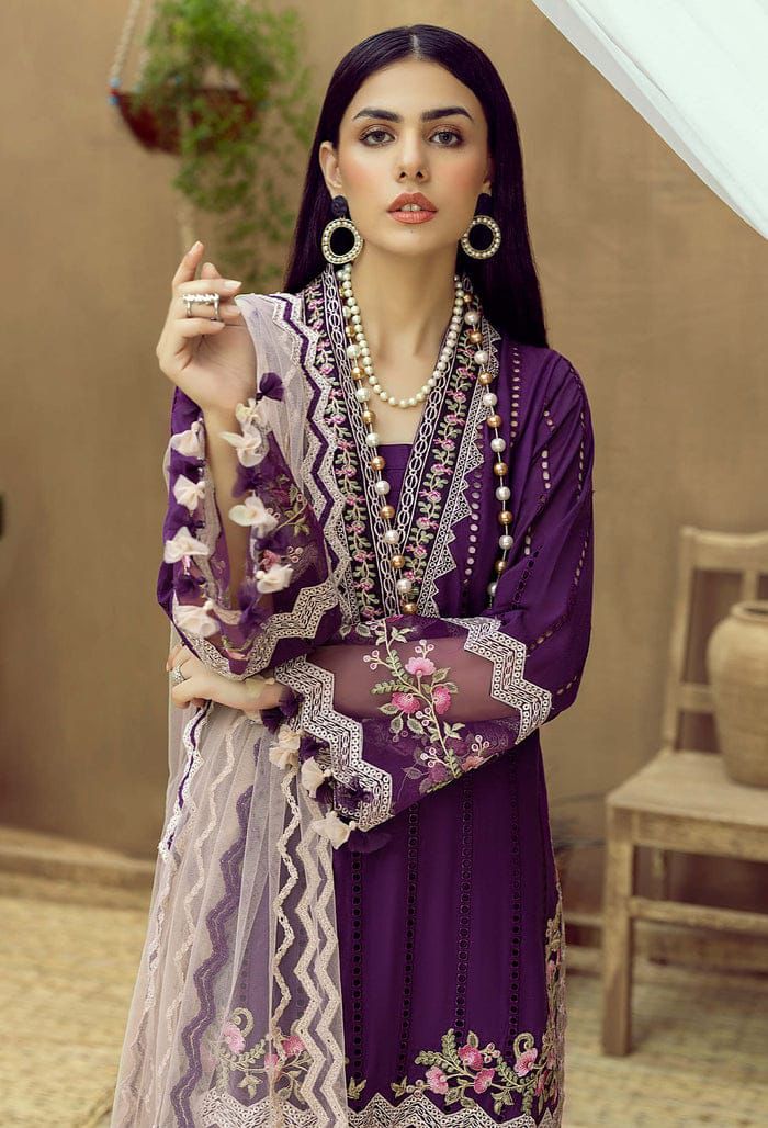 Adan Libas Scifflie Lawn Suit with Heavy Embroidery