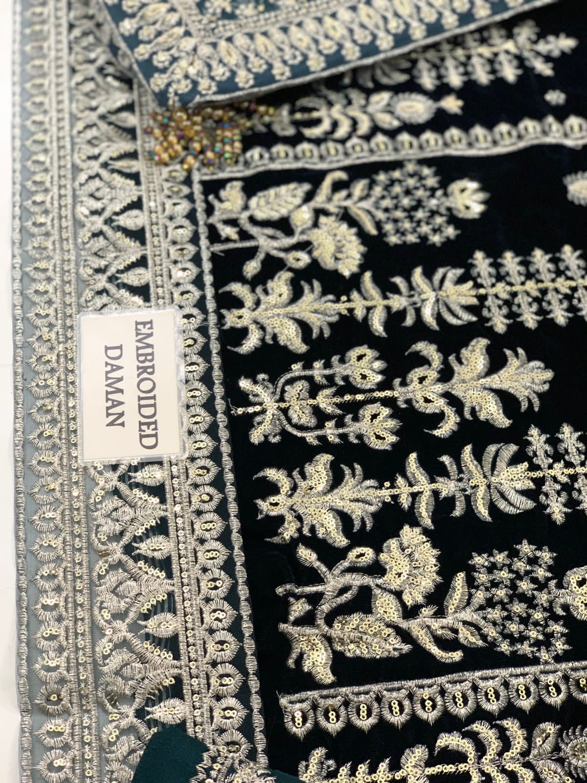 Jazmin Velvet Wedding Suit with Organza Tie & Dye Dupatta