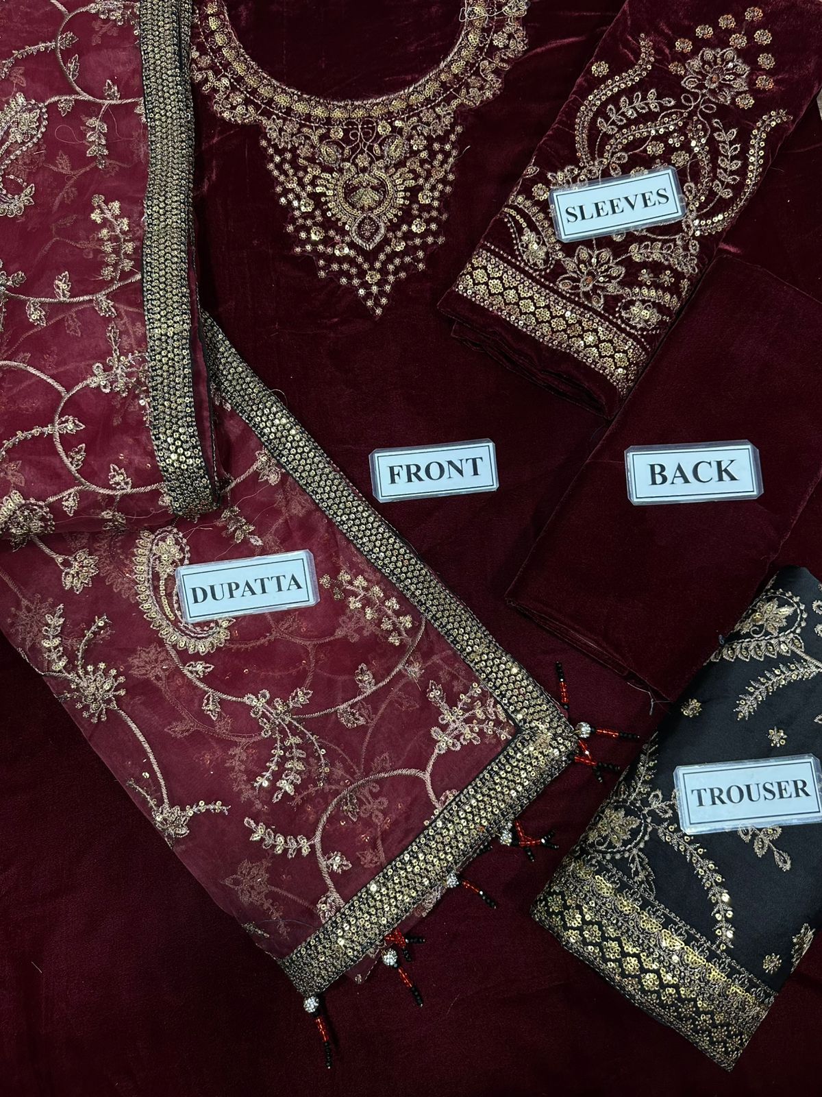 Jazmin Luxury Velvet Suit with Embroidered Organza Dupatta