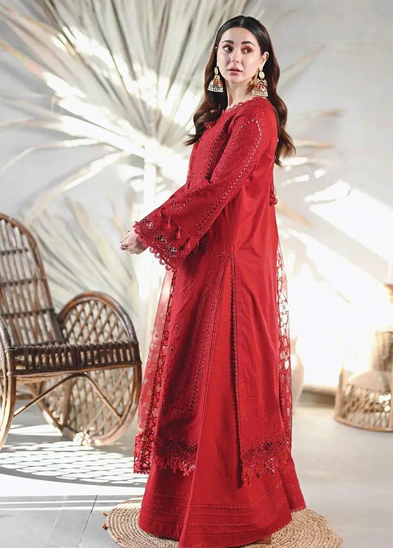 QALAMKAR Chikankari Lawn Suit with Digital Printed Organza Dupatta