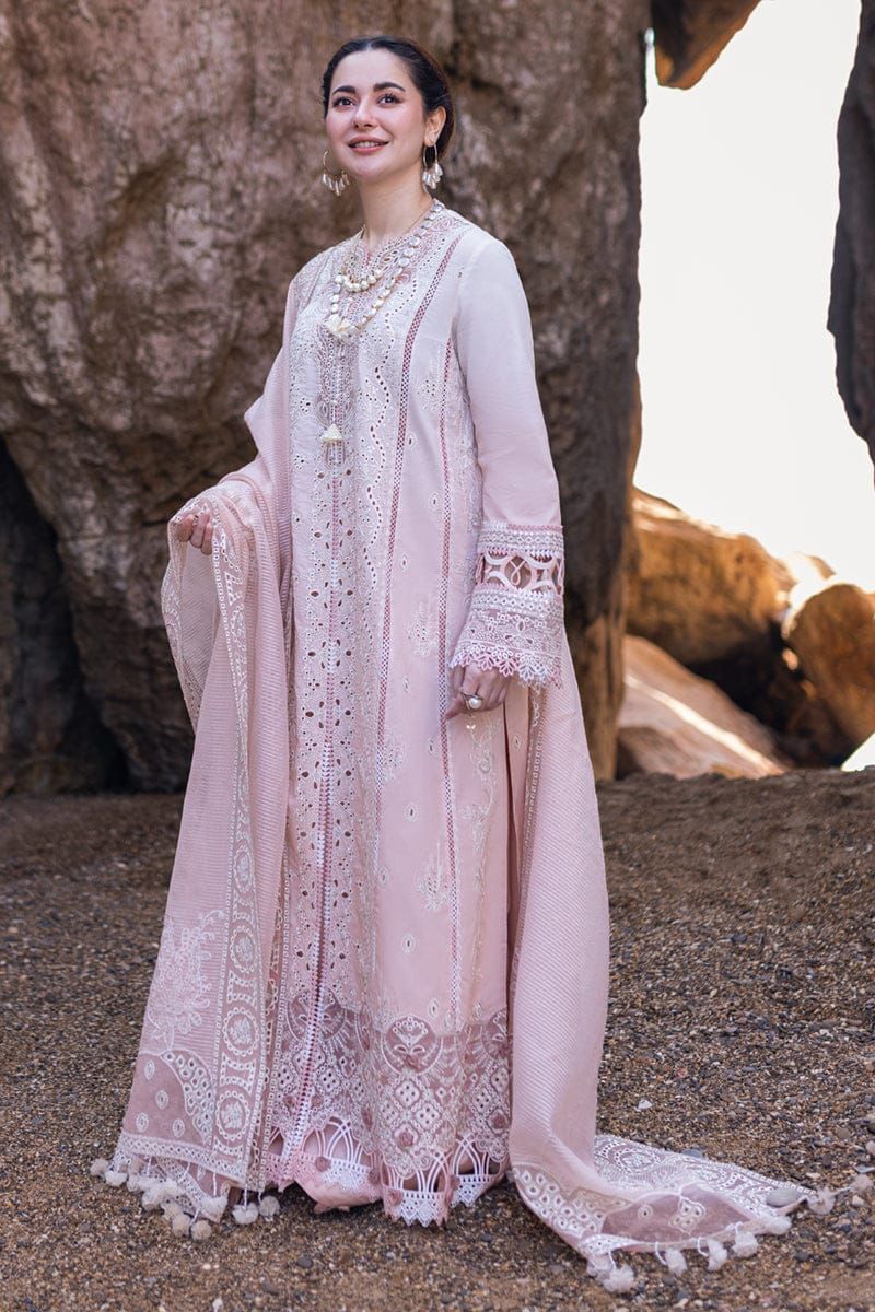 Qalamkar Luxury Lawn: Chikankari with Khaddi Net Dupatta