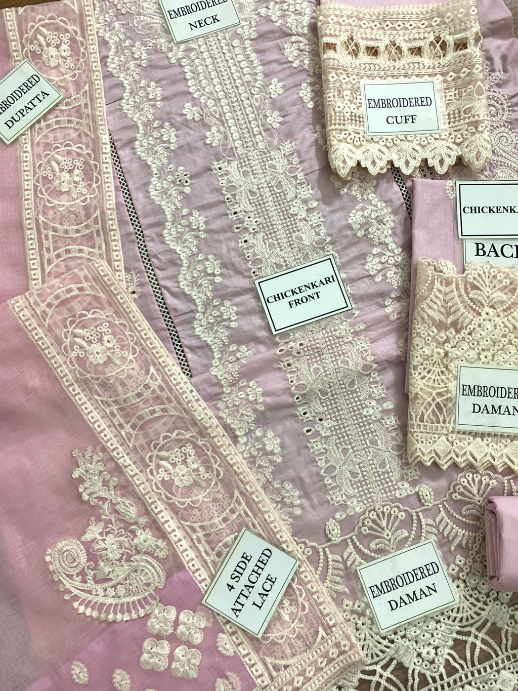 Qalamkar Luxury Lawn: Chikankari with Khaddi Net Dupatta