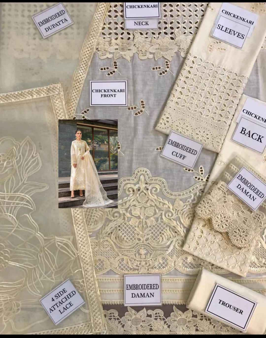 Valentina Creme-24 | Luxury Unstitched Collection