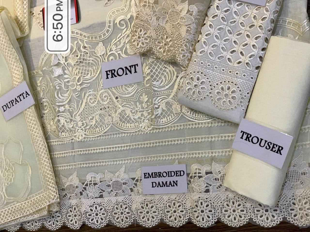 Valentina Creme-24 | Luxury Unstitched Collection