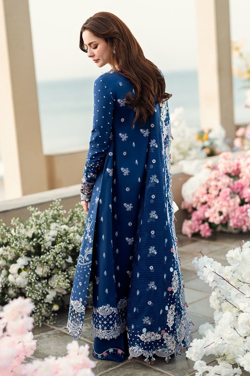 Hania's Eid Edit – Luxe Embroidered Lawn Ensemble by Qalamkar