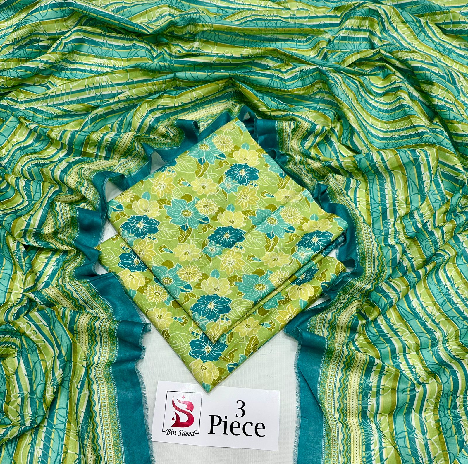 BIN SAEED | Premium Unstitched 3-Piece Lawn Suit (Article 32)