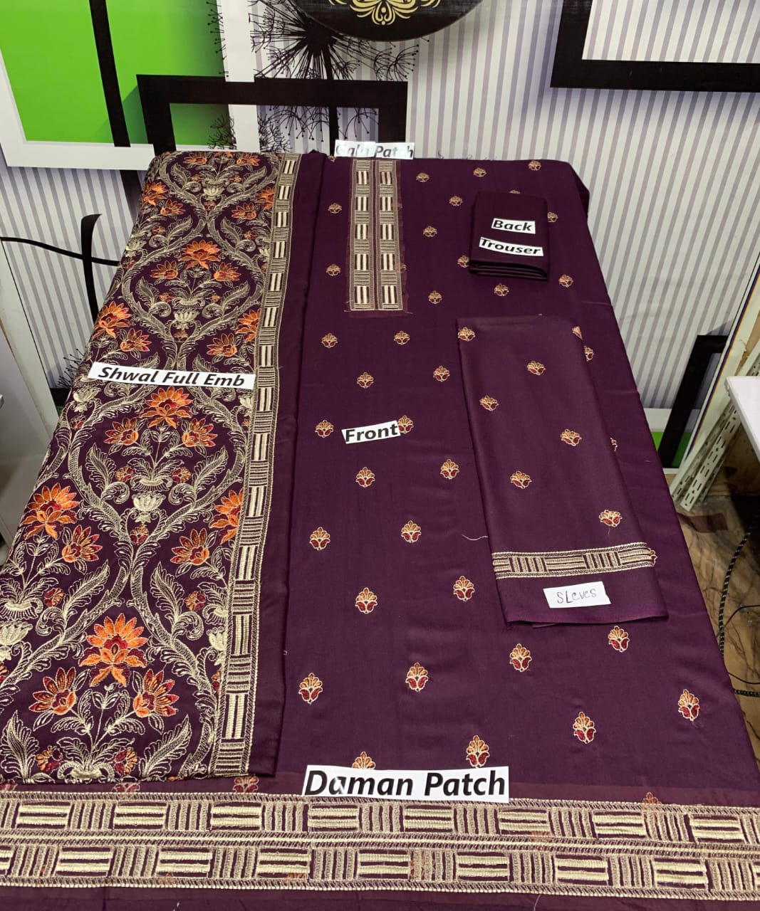Winter Collection – Dhanak Embroidered 3-Piece Suit (Design 10)