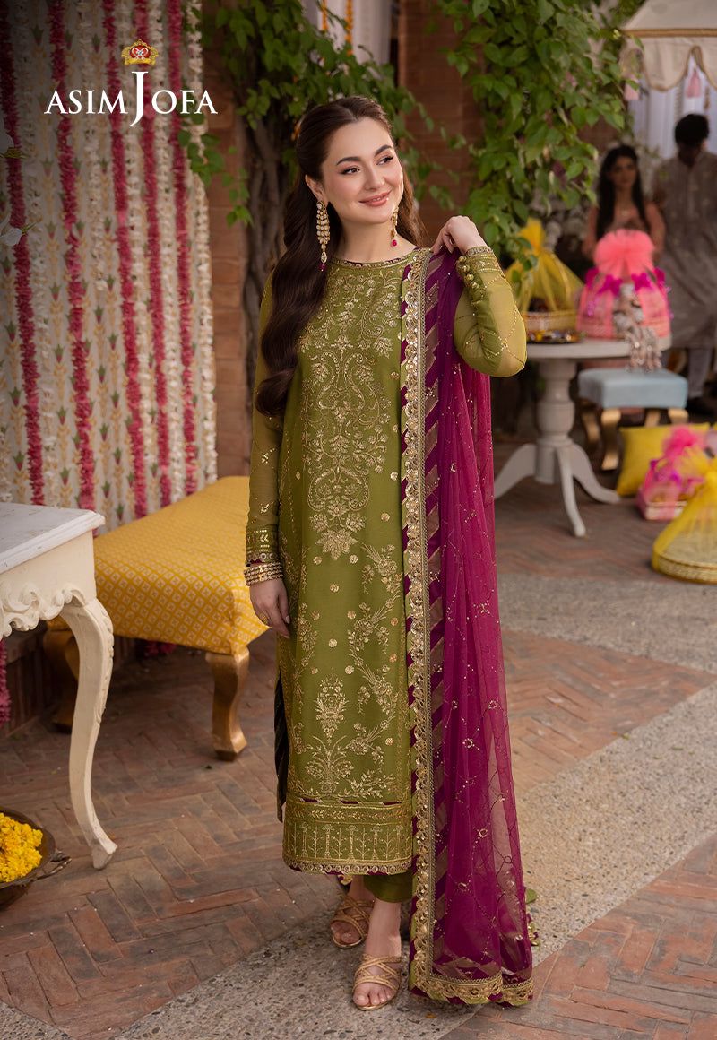 Asim Jofa Luxury Chiffon: Heavy Embroidery & Ready-to-Wear Dupatta