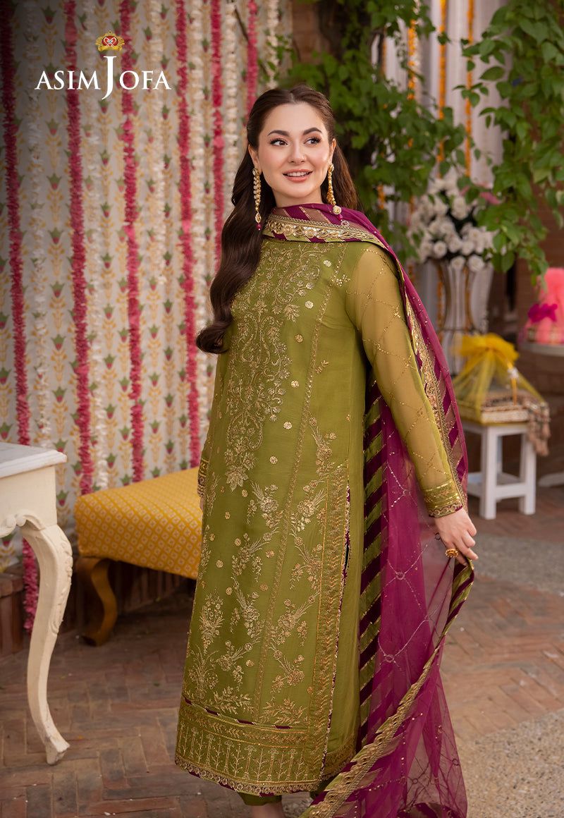 Asim Jofa Luxury Chiffon: Heavy Embroidery & Ready-to-Wear Dupatta